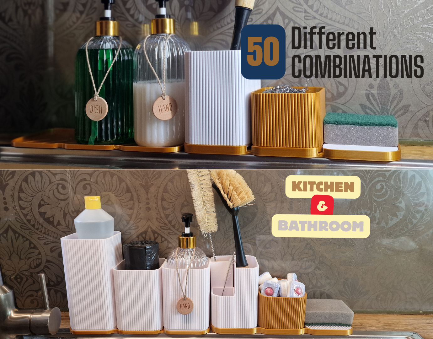 Modular Organizer for Kitchen & Bath with Draining Compartment