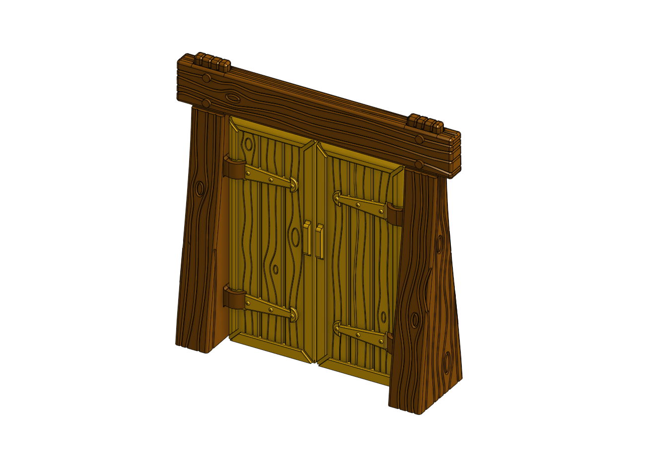 Wood Dungeon Door w/ Straight Header - Working by Robagon3D | Download ...