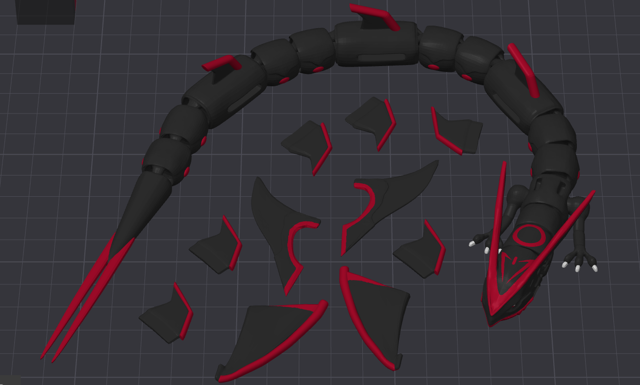 Colored Prototype Rayquaza Flexible 3 colors with magnets