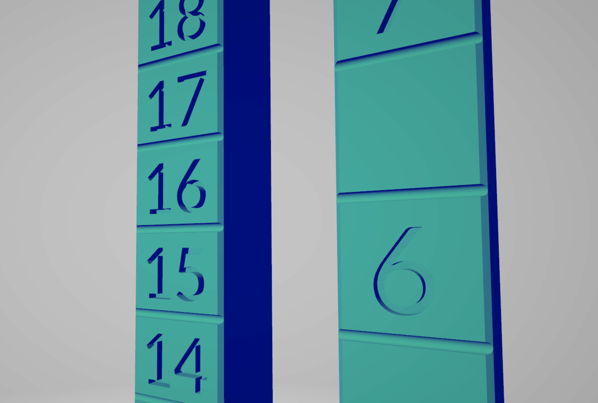 3D Printable Slab Slicer Inches & Centimeters Hybrid Format (10 in & 25 cm tall)