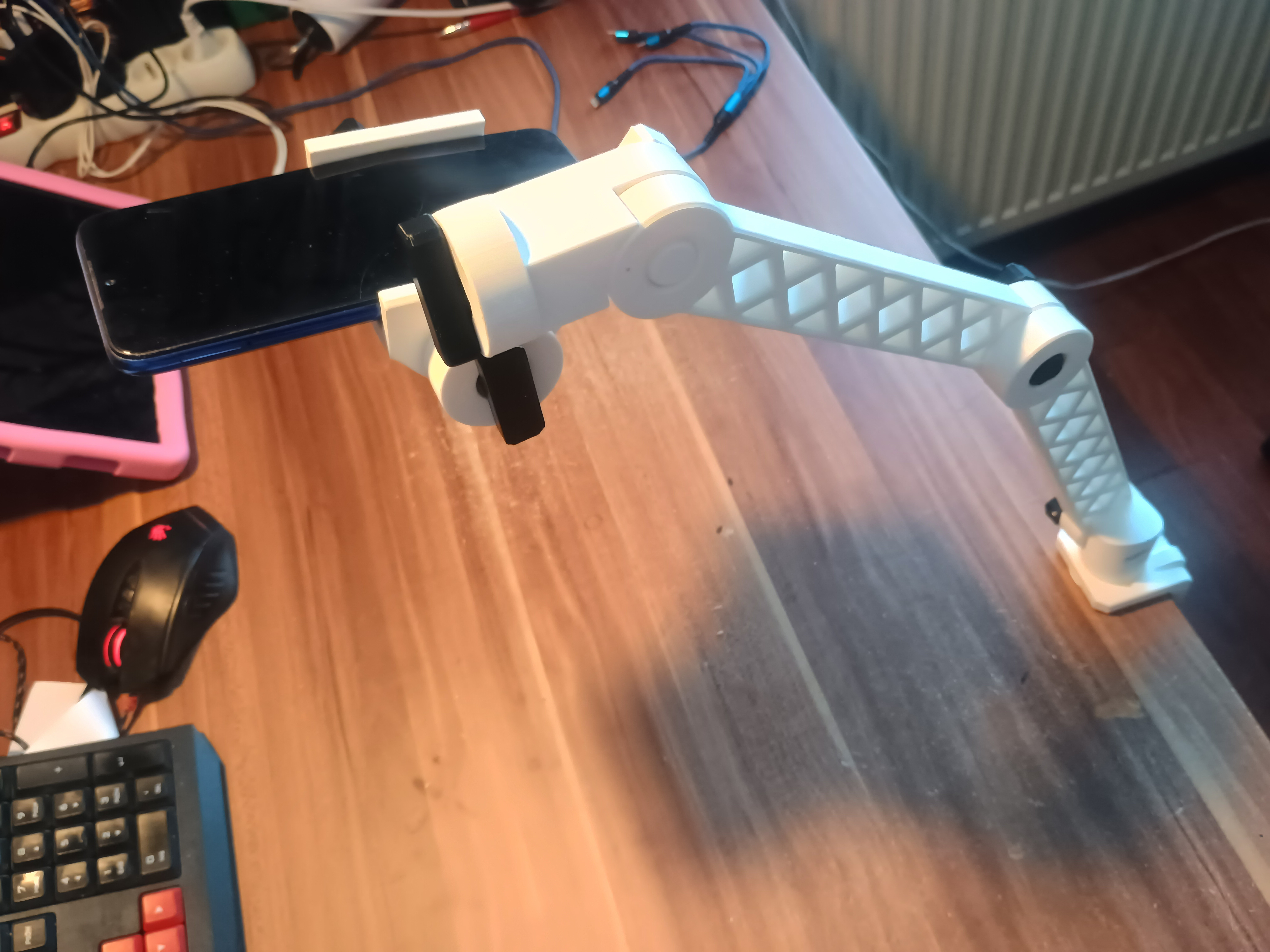 phone (camera) stand clamped on table