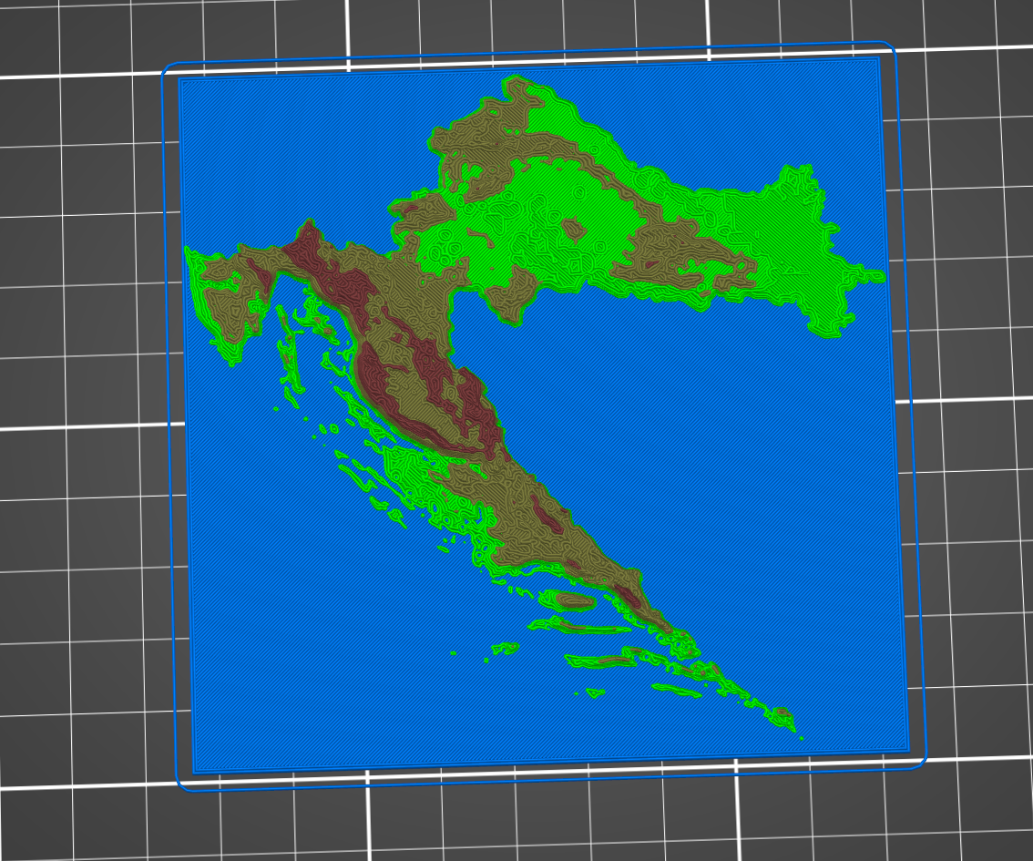 Croatia topografic map (elevation)