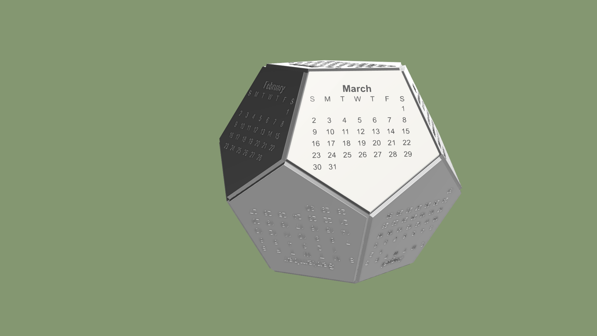 2025 Dodecahedron Calendar