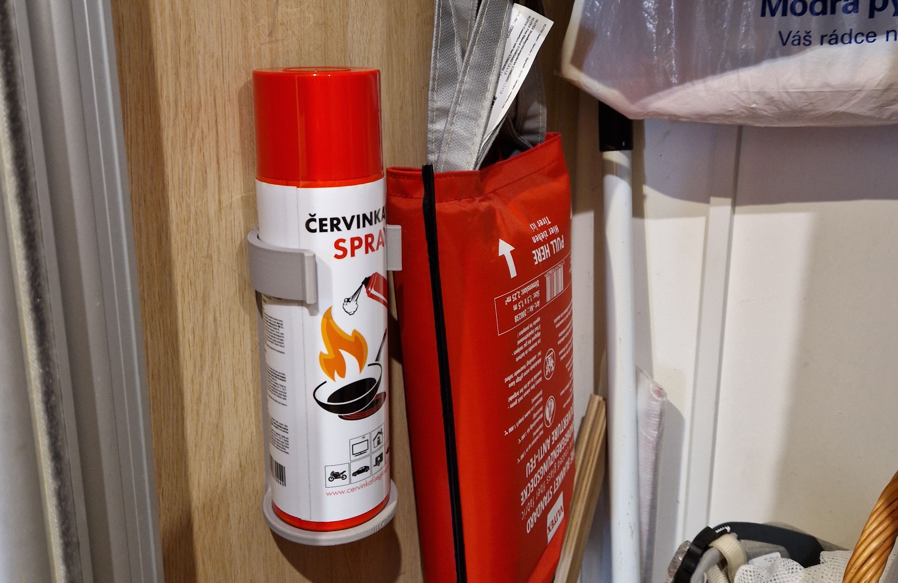 Fire spray extinguisher holder