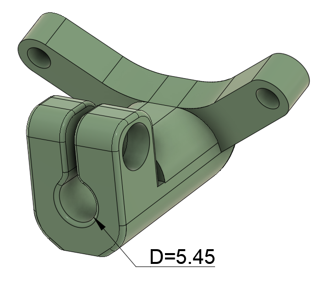 Delta Duct Camera Holder for endoscope with 5.45mm diameter