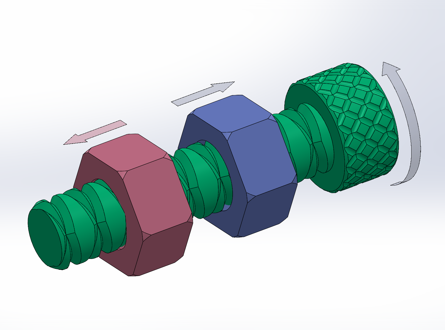 Standard & Reverse Threaded Nut & Bolt
