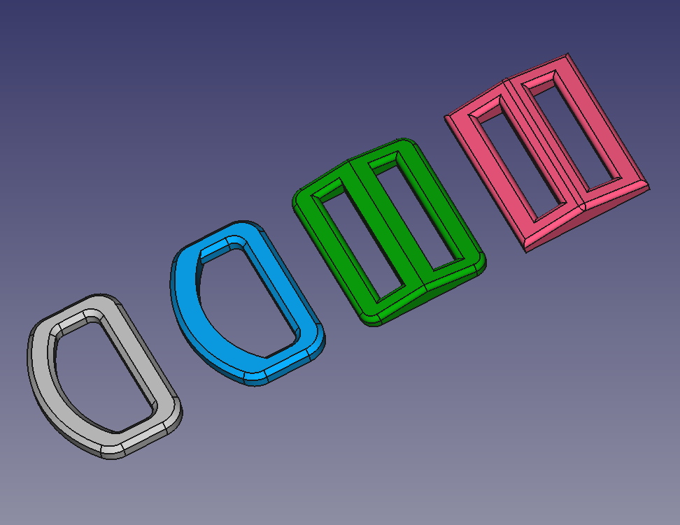 Miniatura 4 do modelo 3D Double D-ring buckle