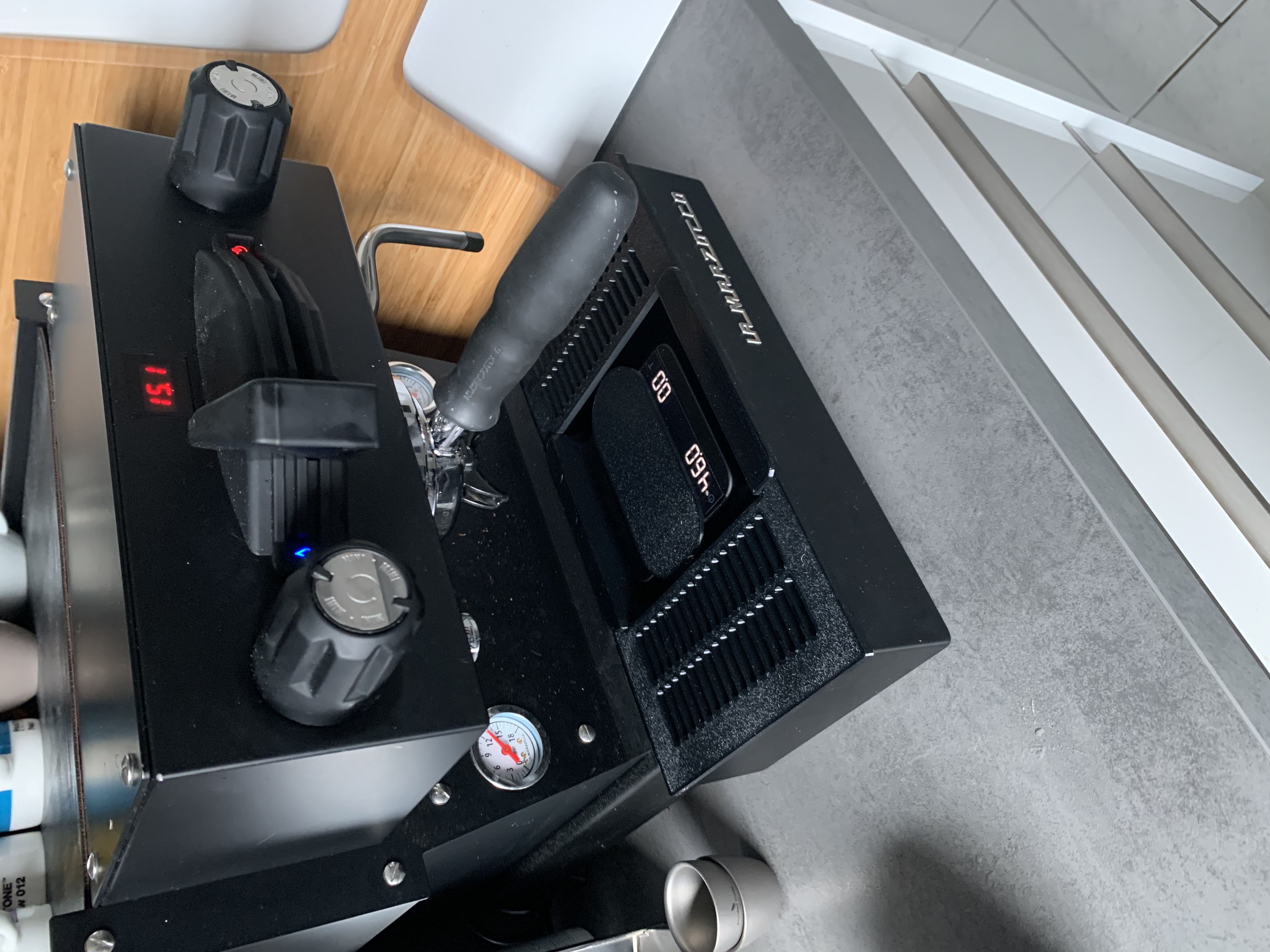 brew by weight adjusted drip tray for La Marzocco Linea Mini