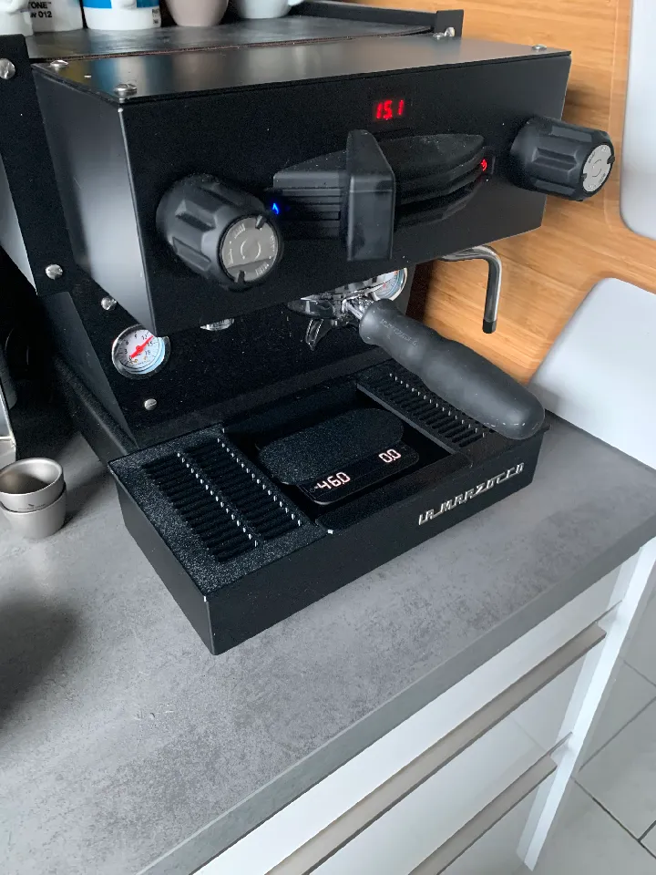brew by weight adjusted drip tray for La Marzocco Linea Mini by