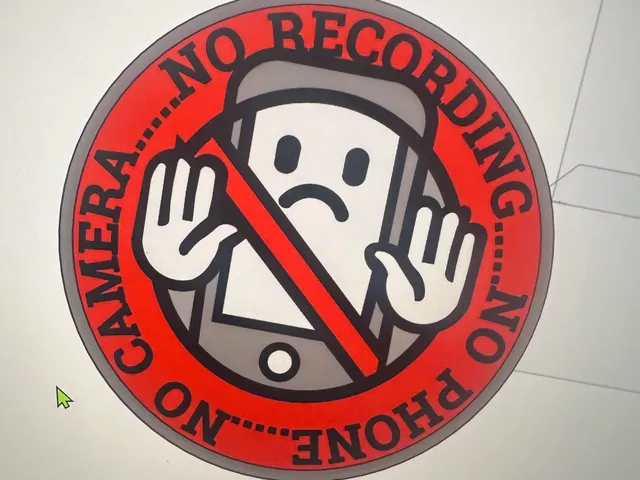 NO CAMERA, NO RECORDING sign, 4 color NO AMS