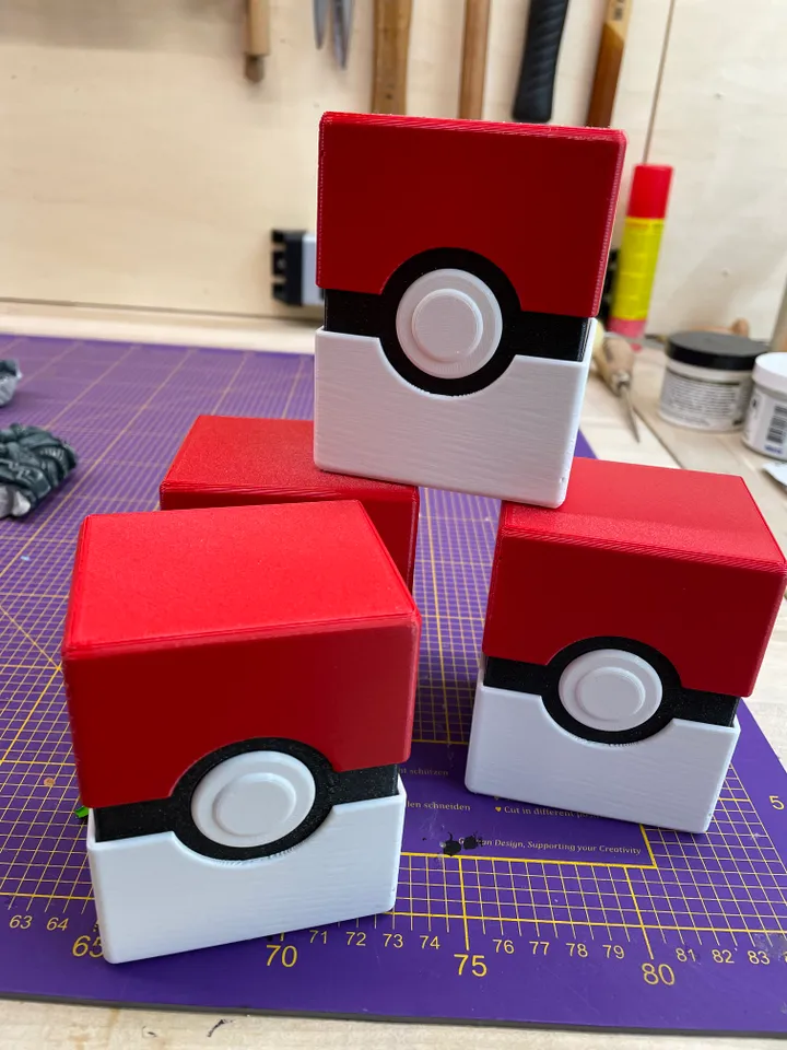 Pokemon card box in Pokeball style by tonyk, Download free STL model