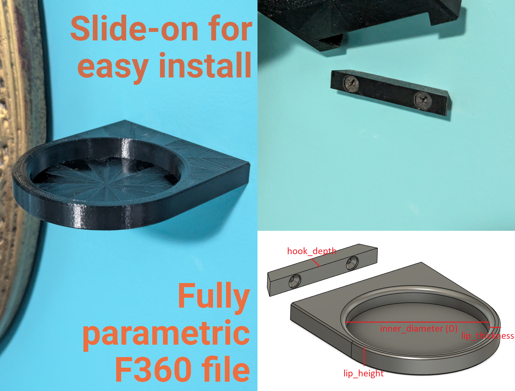 Round Floating Wall Shelf - Parametric
