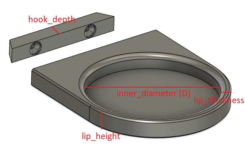 Miniatura 7 do modelo 3D Round Floating Wall Shelf - Parametric