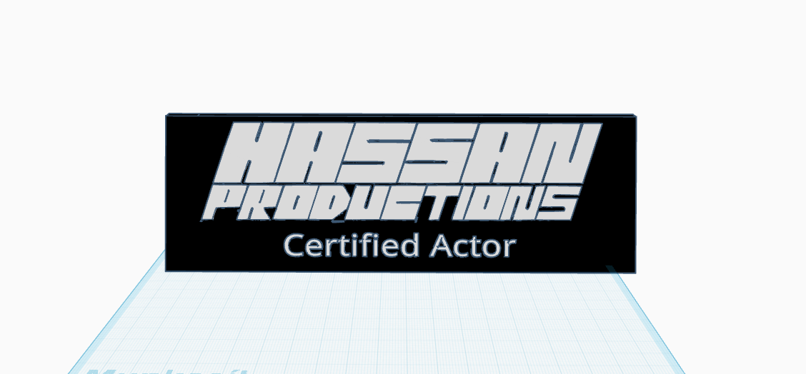 hassan productions certified actor plaque