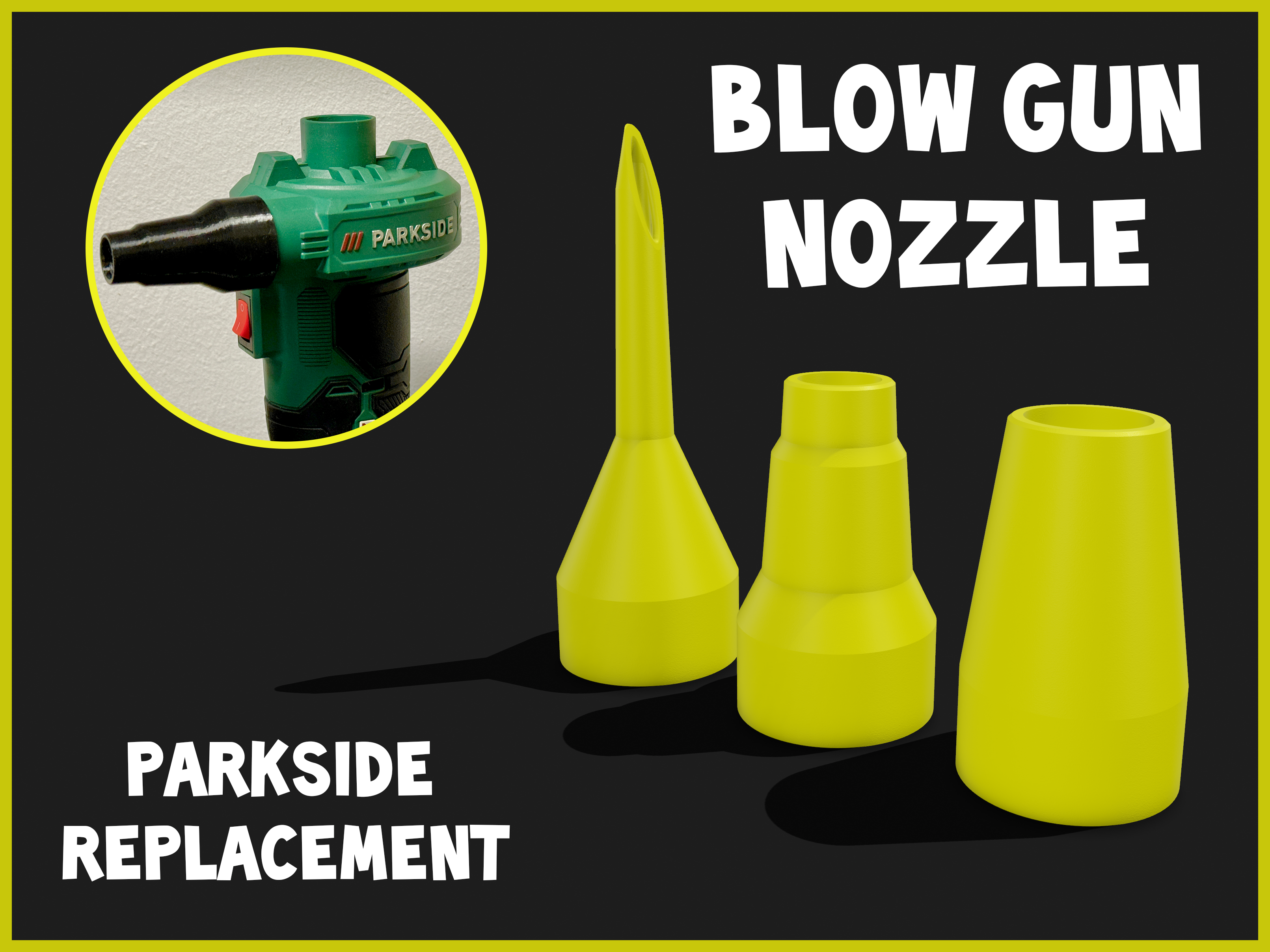 Replacement Nozzles for Blow Gun (Parkside & similar)