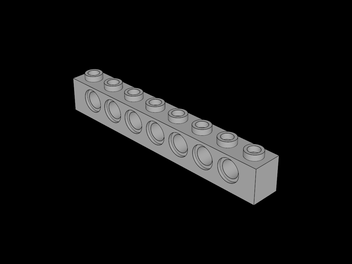 Lego Compatible (3702.dat) Technic Brick  1 x  8 with Holes