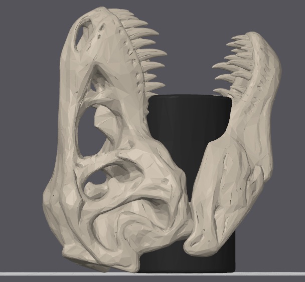 Low Poly T-rex pen cup