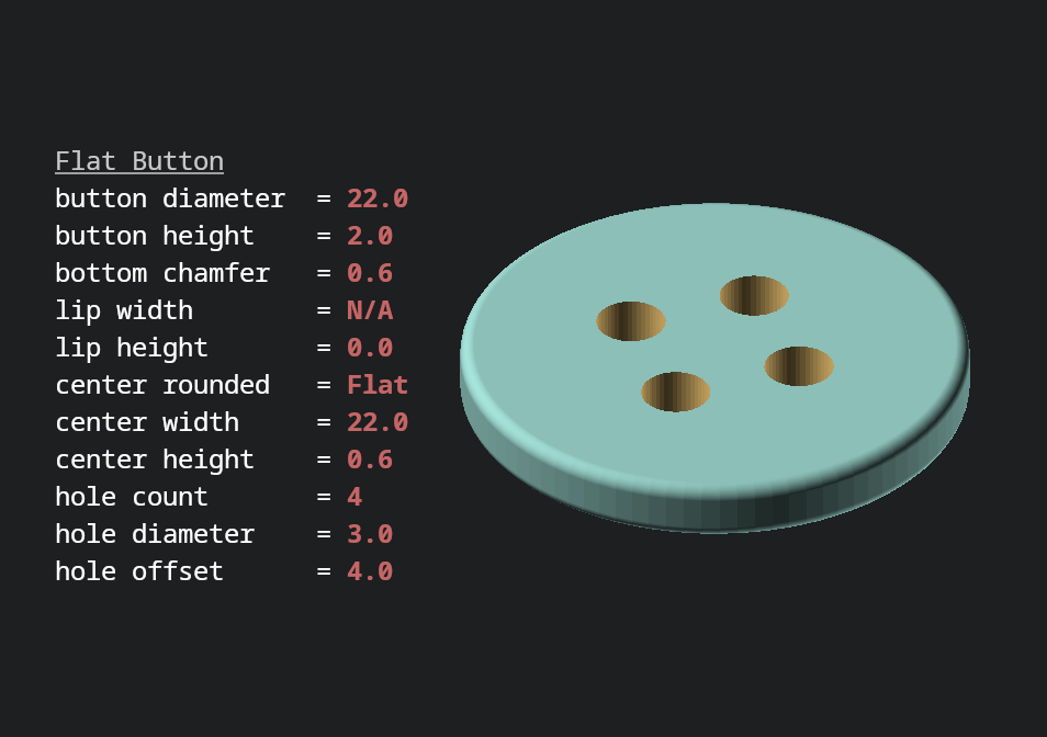 Miniatura 3 do modelo 3D Parametric Button Generator