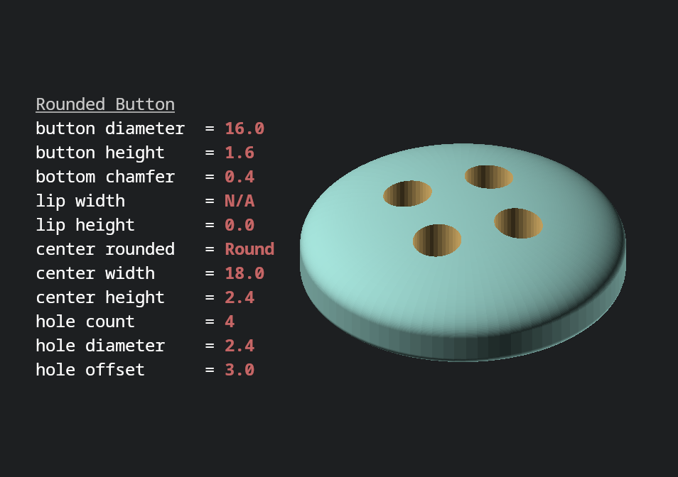 Miniatura 5 do modelo 3D Parametric Button Generator