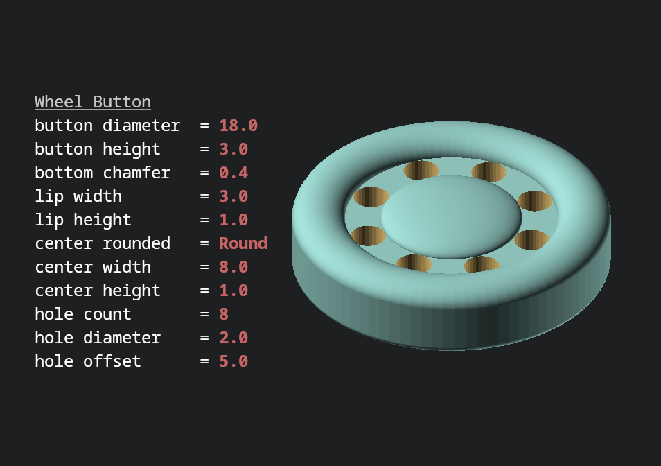 Miniatura 12 do modelo 3D Parametric Button Generator