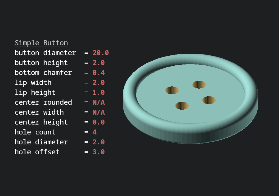 Miniatura 2 do modelo 3D Parametric Button Generator