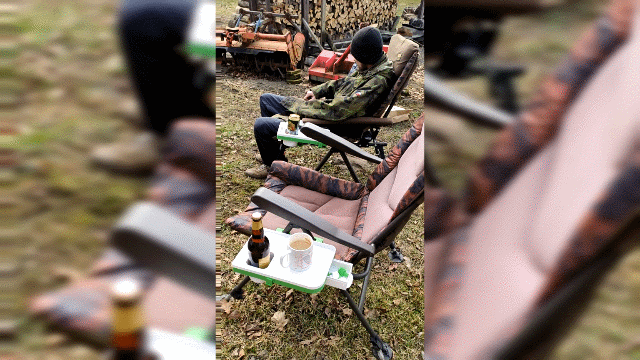 Stolek k rybářské židli se šuplíkem / Fishing chair table with drawer