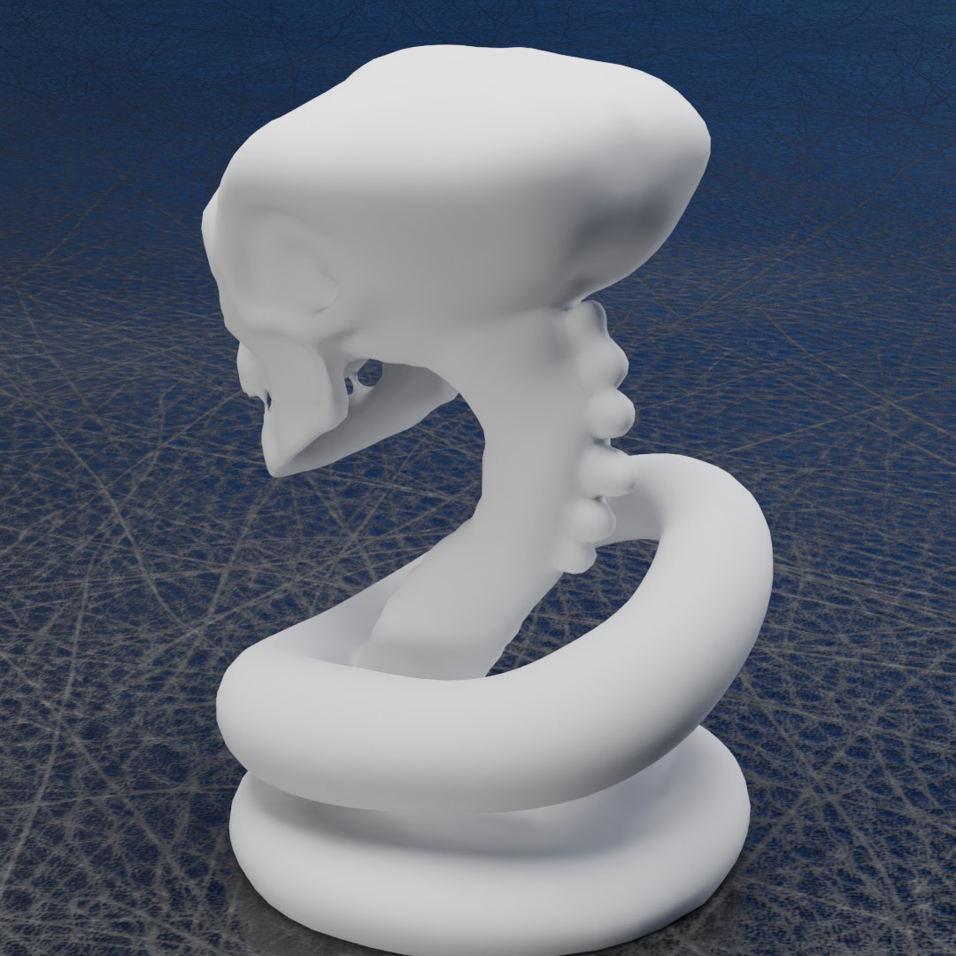 Miniatura 5 do modelo 3D Alien snake skull