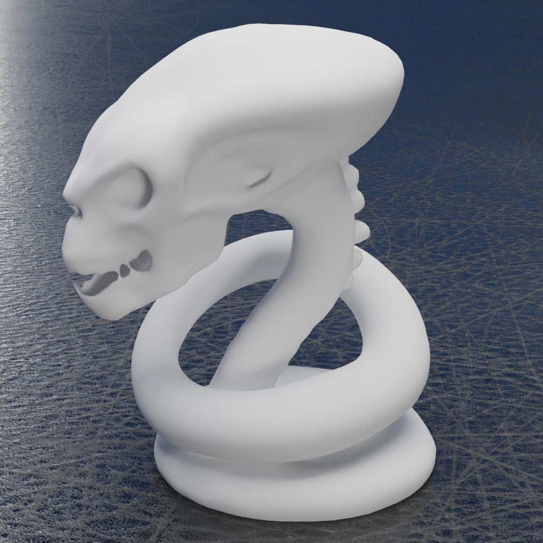 Miniatura 4 do modelo 3D Alien snake skull