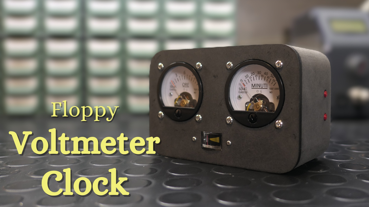 Floppy Voltmeter Clock