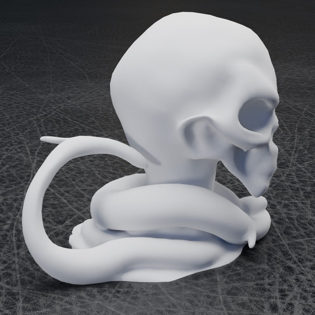 Miniatura 6 do modelo 3D Alien snake skull