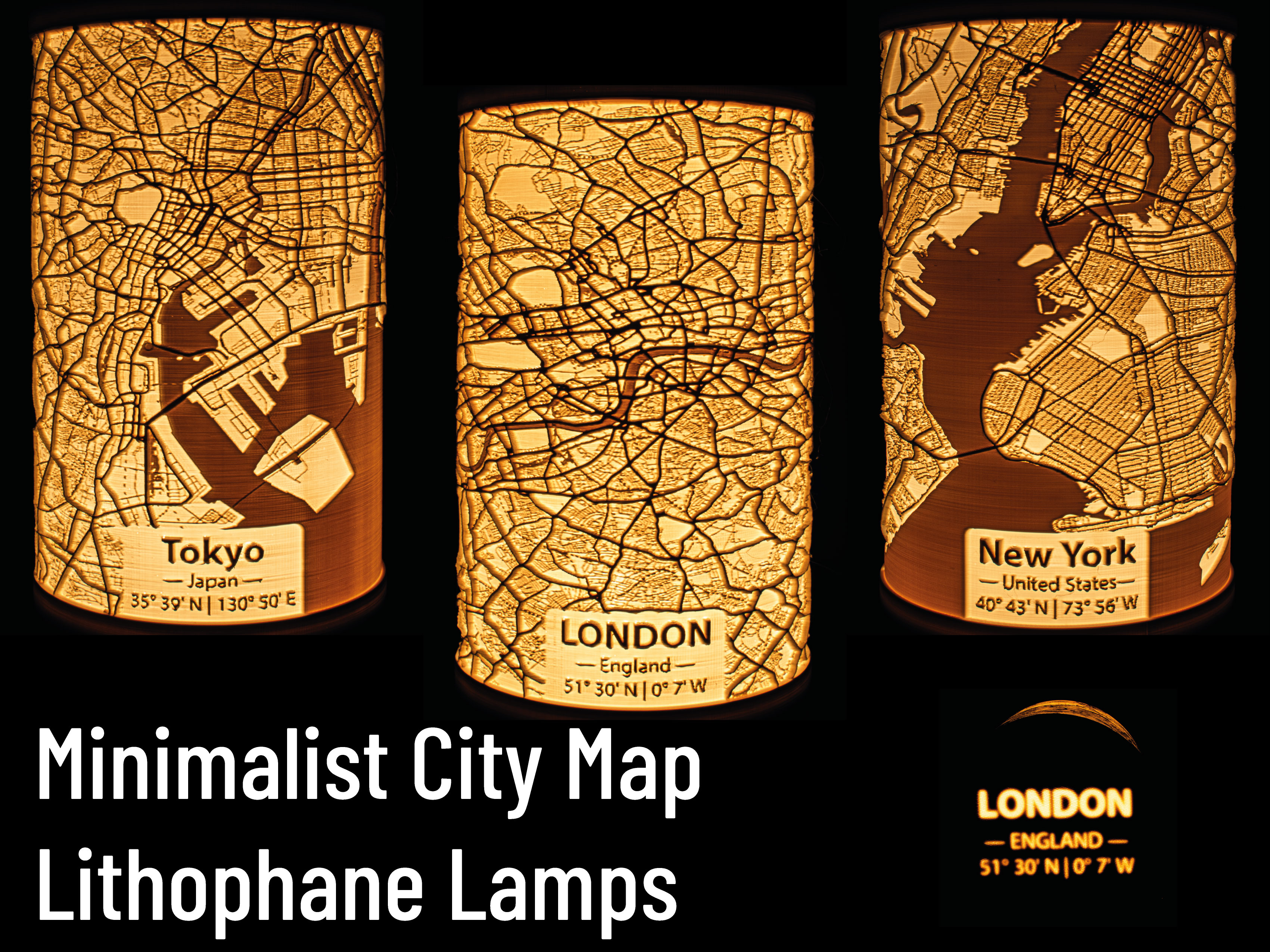 Minimalist City Map Lithophane Lamps - Tutorial
