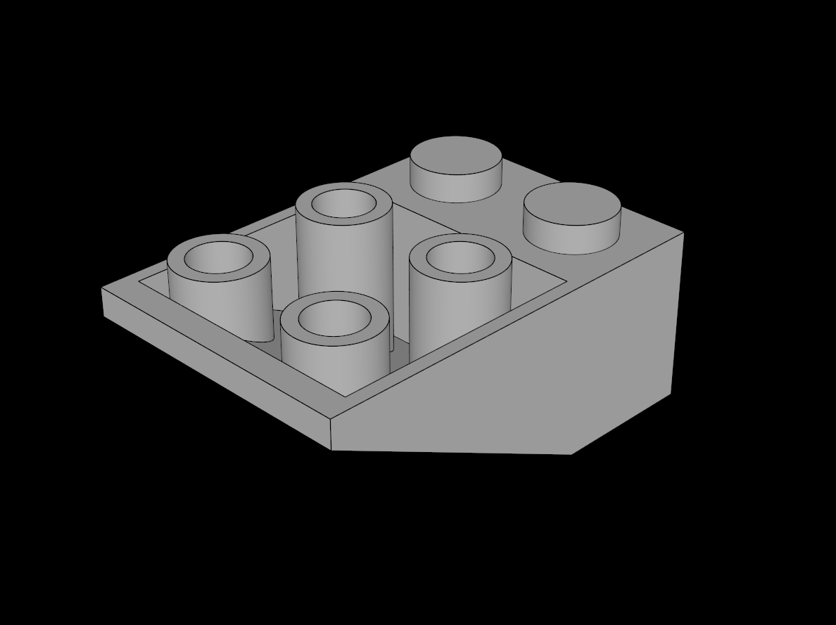 Lego Compatible (3747a.dat) Slope Brick 33  3 x  2 Inverted without Ribs between Studs