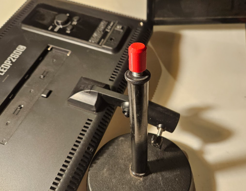 Mounting adapter for 3/8" microphone stand  to 5/8″ led light