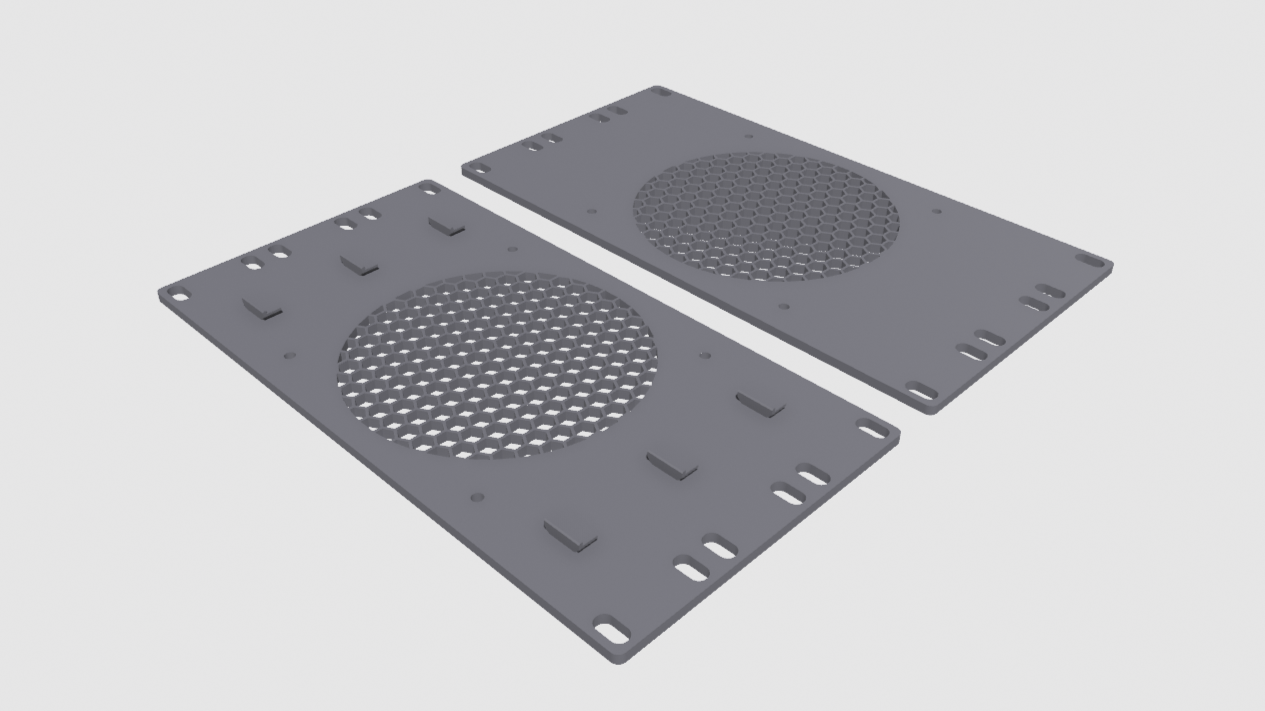 10 inch rack Front Panel 120mm Fan
