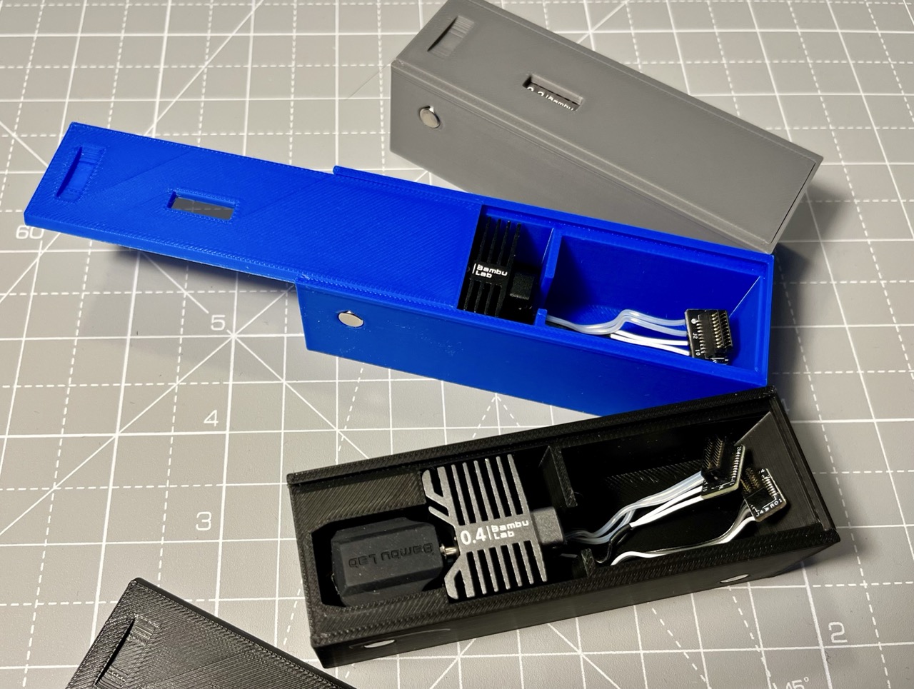 P1 Single Hotend Storage Box (slide-on cover, magnetic)