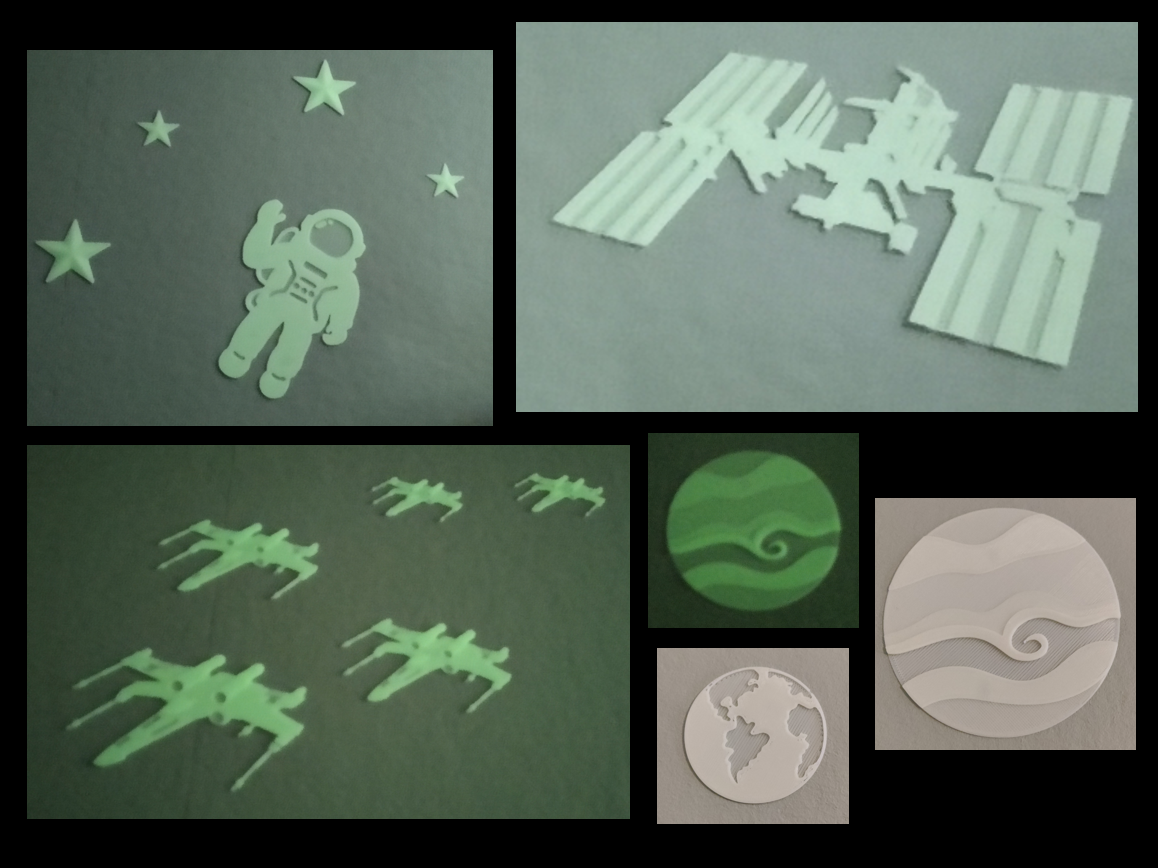 Wallstickers / Glow in the dark - Space theme / Star Wars / ISS space station