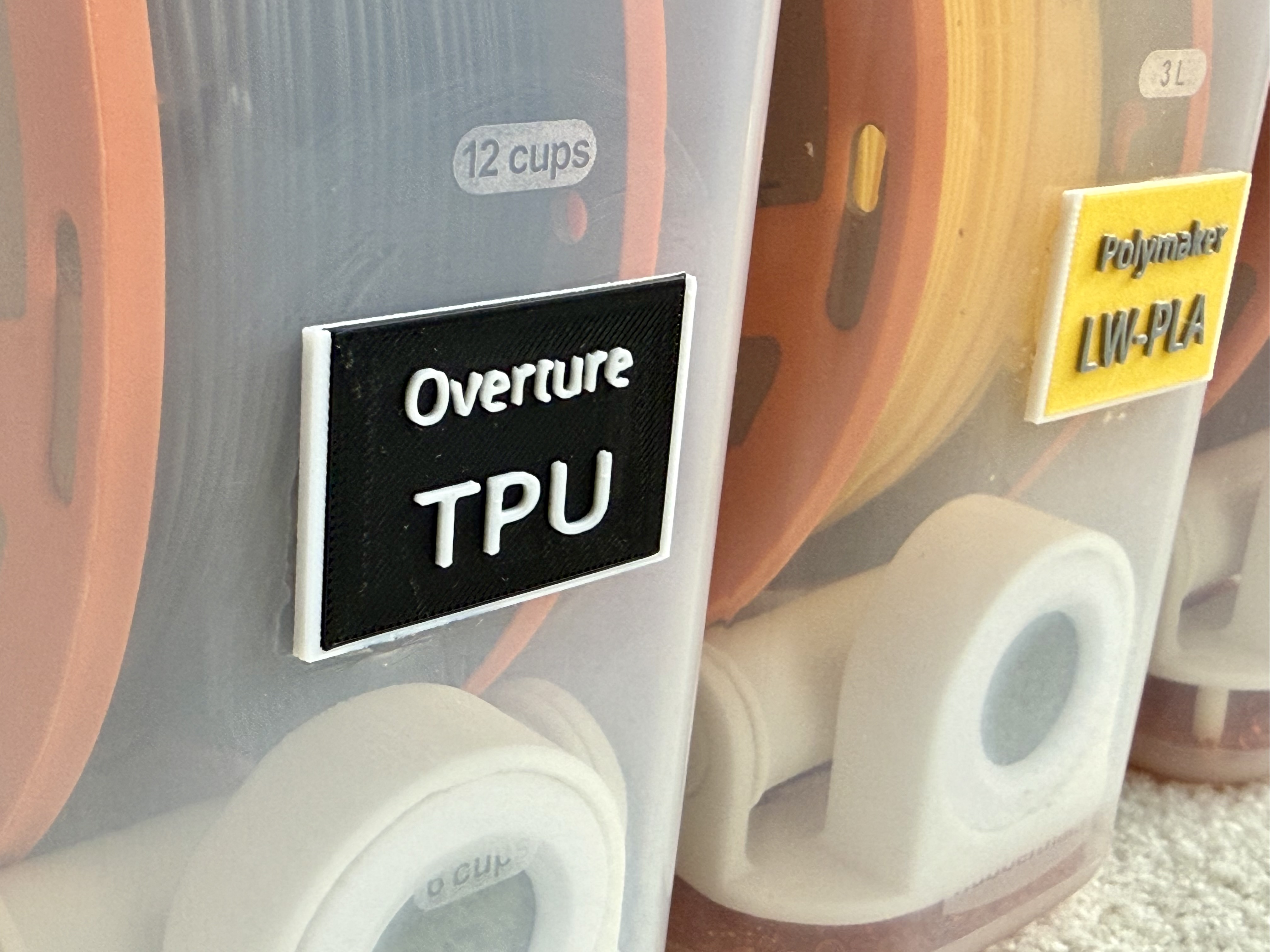 Filament dry box label system