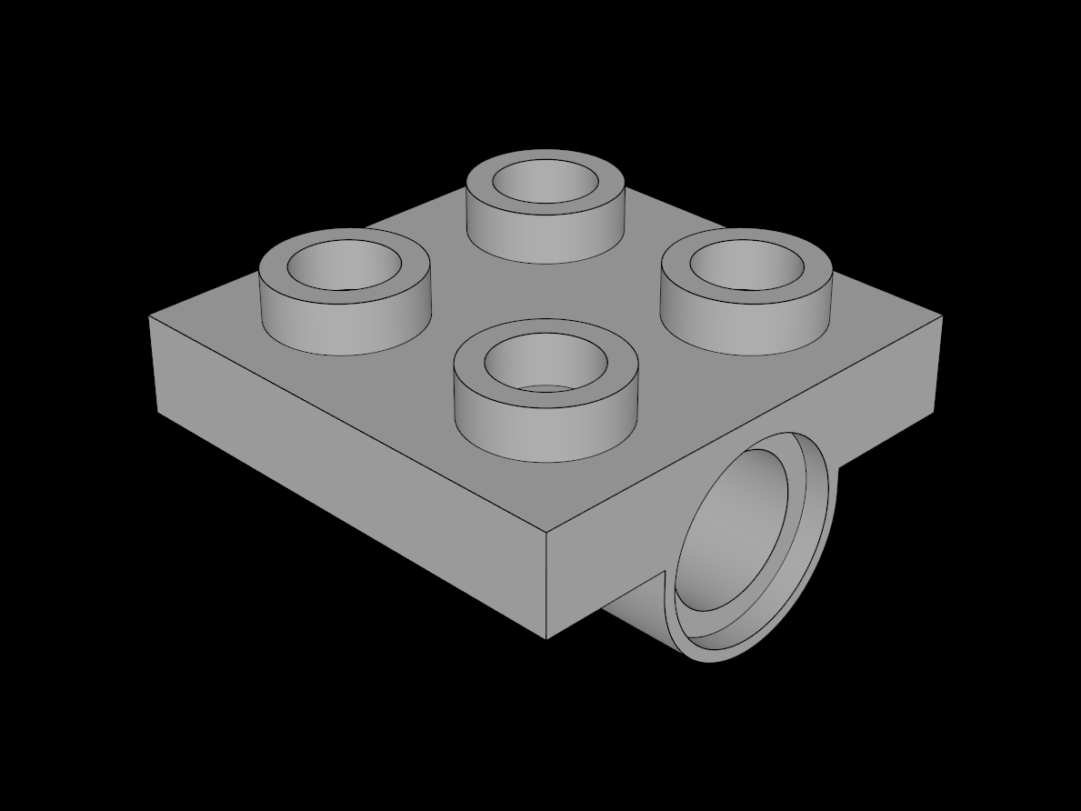 Lego Compatible (2444.dat) Plate  2 x  2 with Hole and Split Underside Ribs