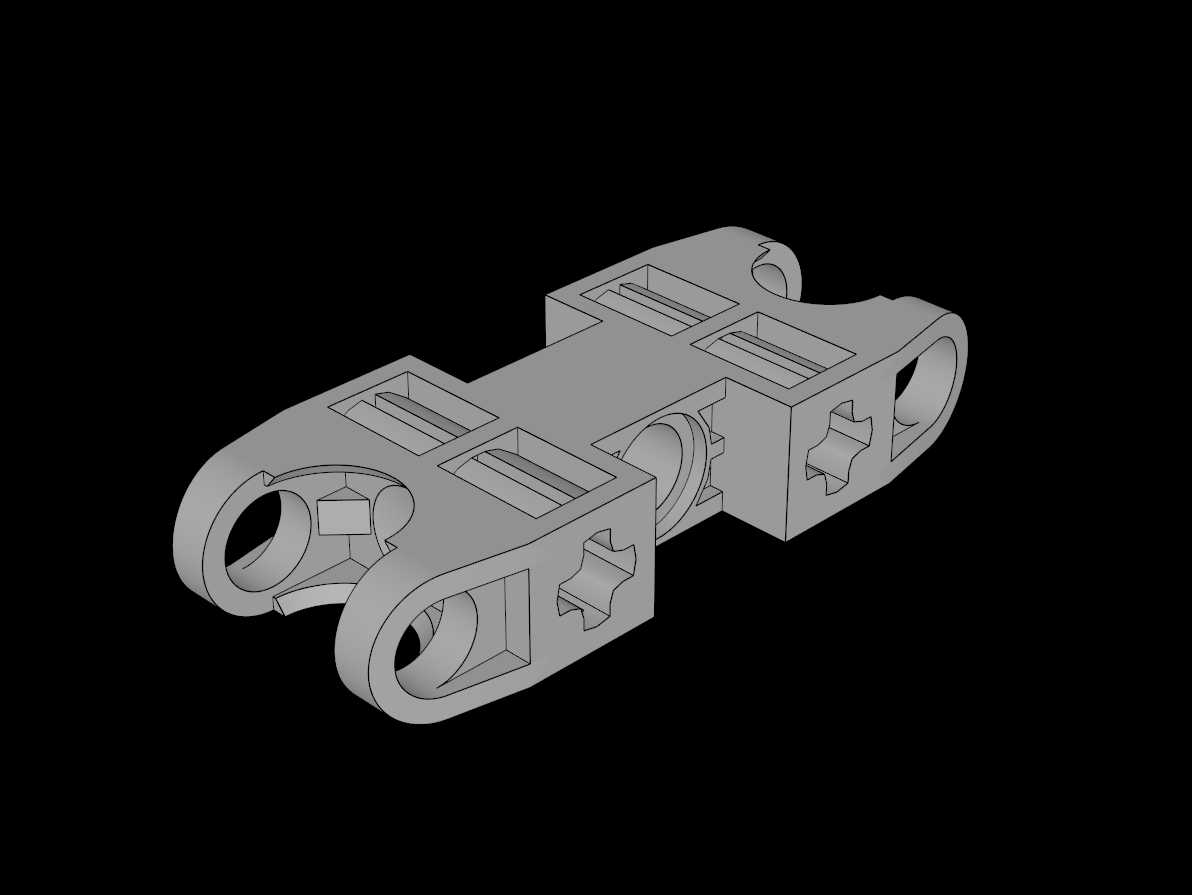 Lego Compatible (47296.dat) Technic Axle and Pin Connector 2 x 5 with 2 Ball Joint Sockets Open Sides