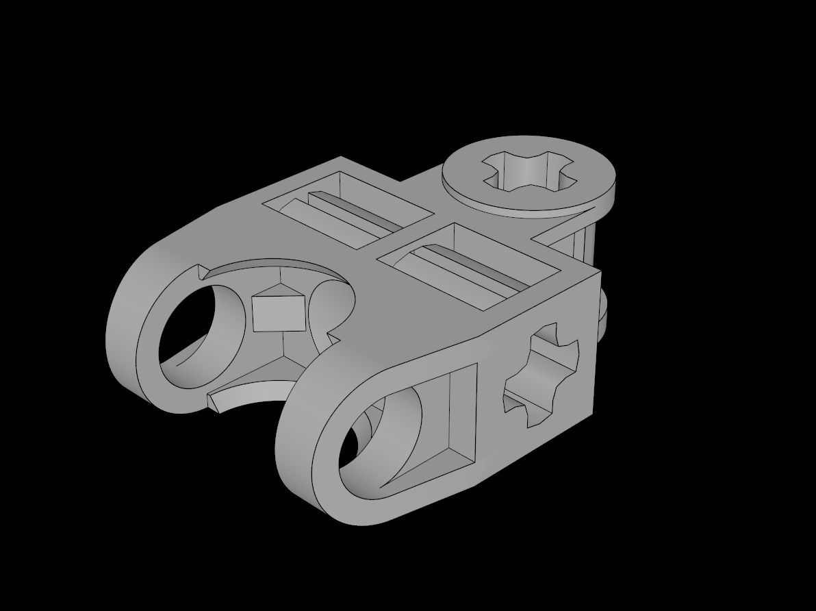 Lego Compatible (32174.dat) Technic Axle Connector 2 x 3 with Ball Joint Socket - Open Sides Angled Forks with Closed Axle Holes