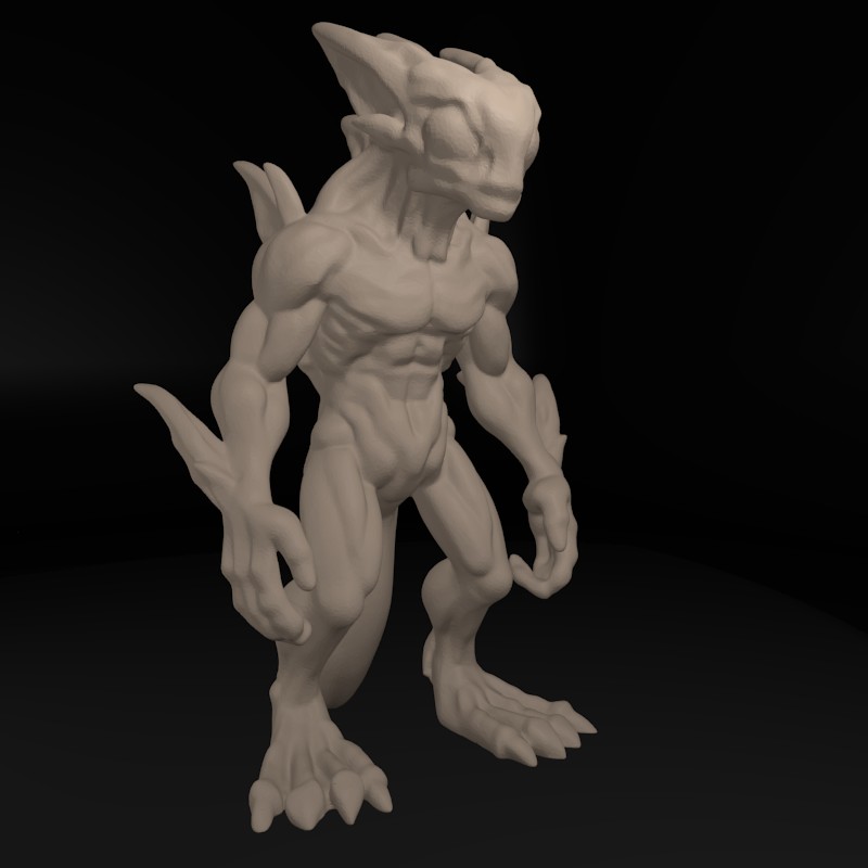 Horned Alien with Tail
