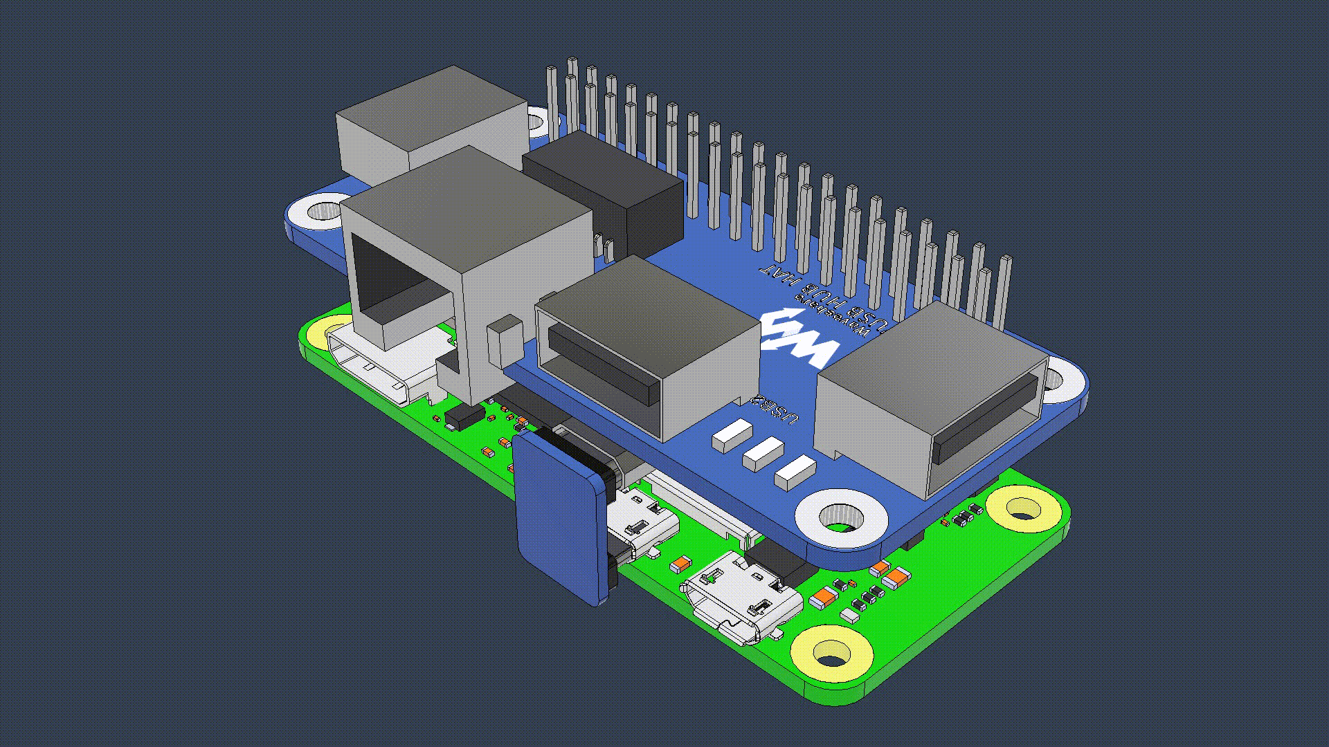Waveshare - LAN/USB HUB HAT (RPI0WH/RPI02WH)