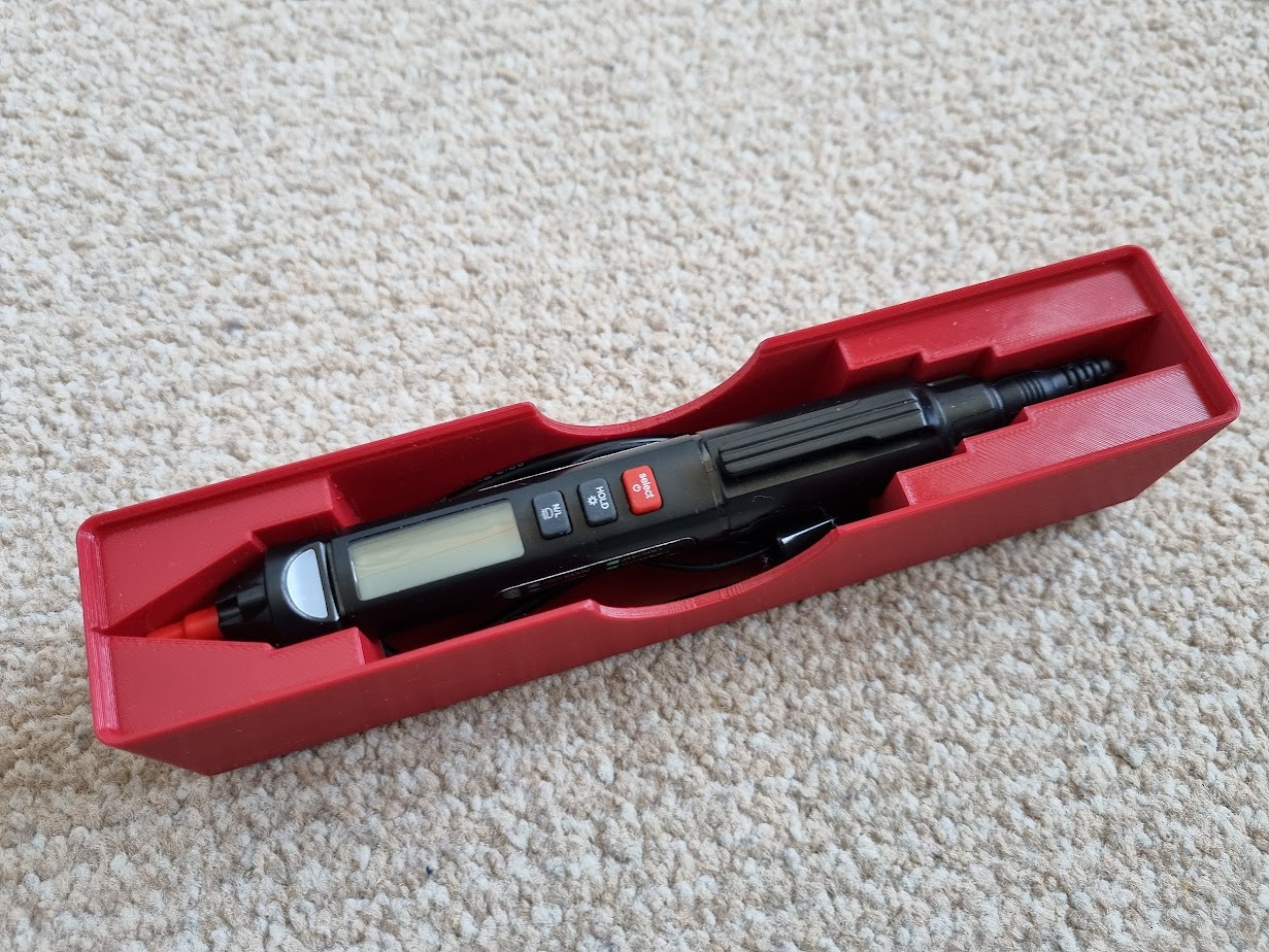 Gridfinity box for Aneng A3007 / A3008 Pen Multimeter - Cable & Probe store under