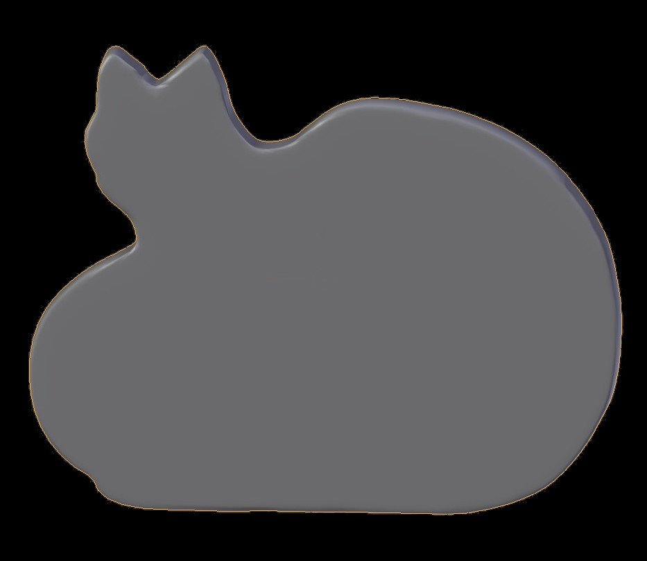 Stylised CAT siluet cleard remeshed OBJ