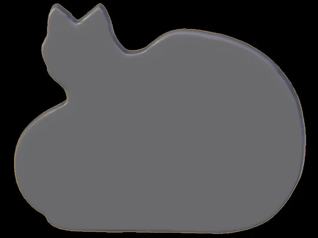 Stylised CAT siluet cleard remeshed OBJ