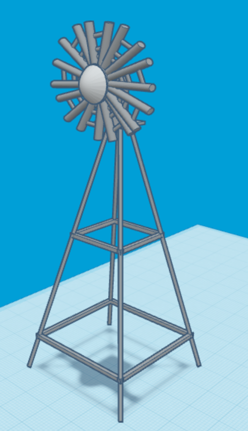 Miniatura 2 do modelo 3D old farm wind mill