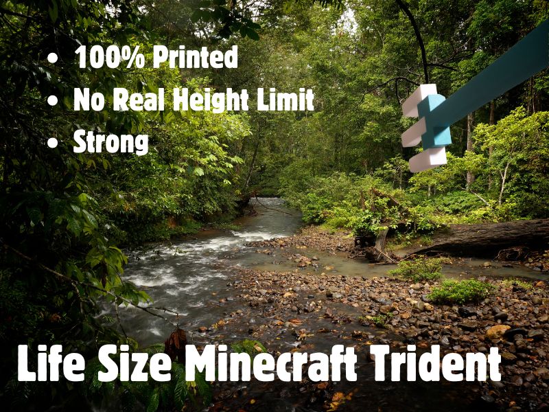 Life Size Minecraft Trident (100% Printed) — thumbnail 2