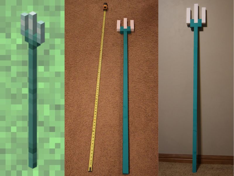 Life Size Minecraft Trident (100% Printed) — thumbnail 3