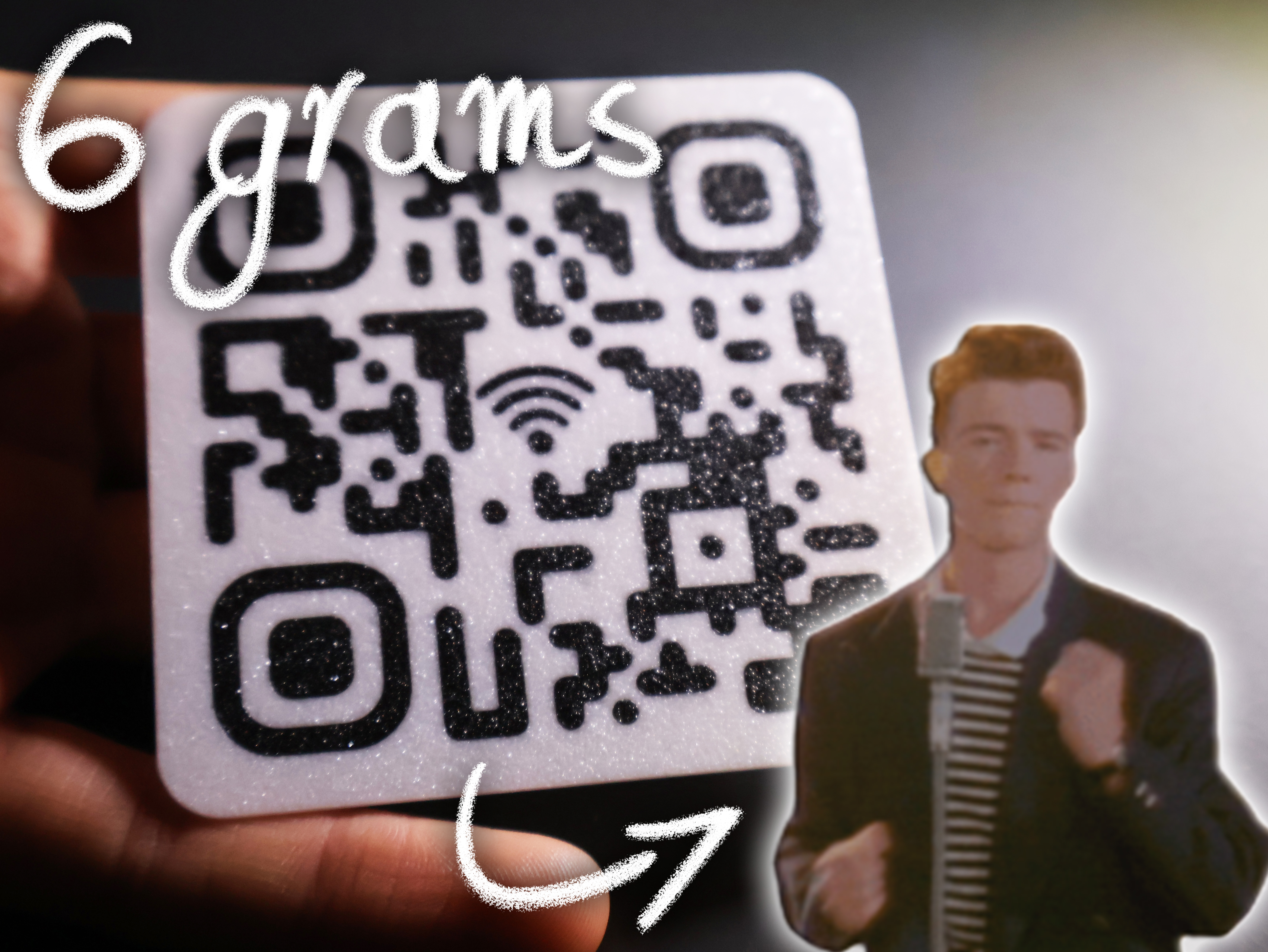 Not a wifi QR code Super Thin Version   Never Gonna Give You Up RickRoll