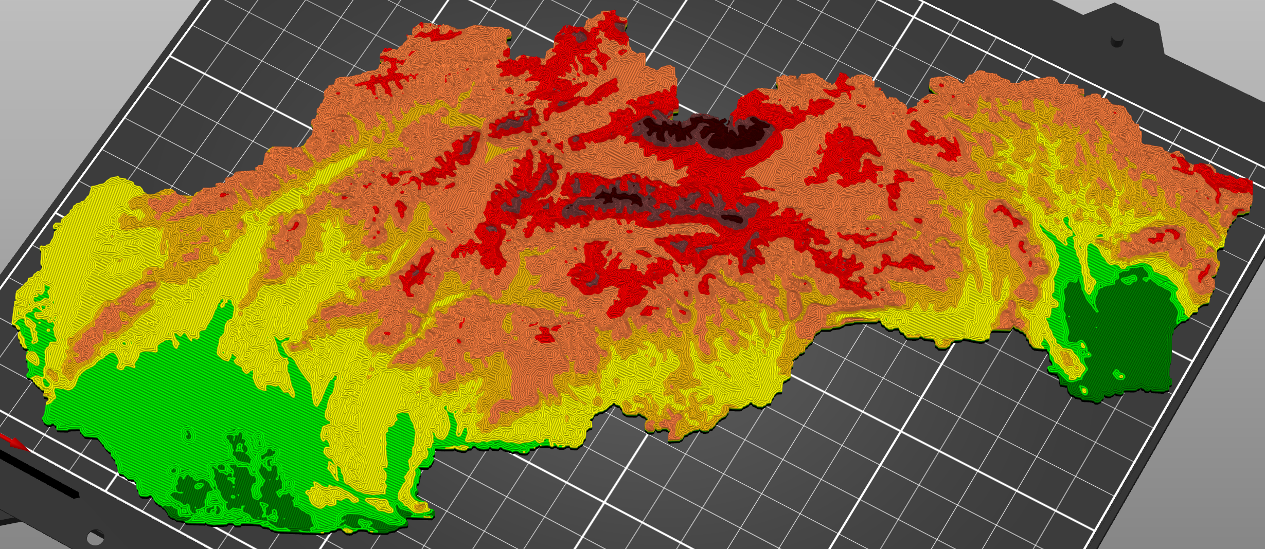 Slovensko - 3D terén